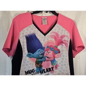 Dreamworks‎ Trolls Hug Your Heart Scrub Top Size Large EUC!